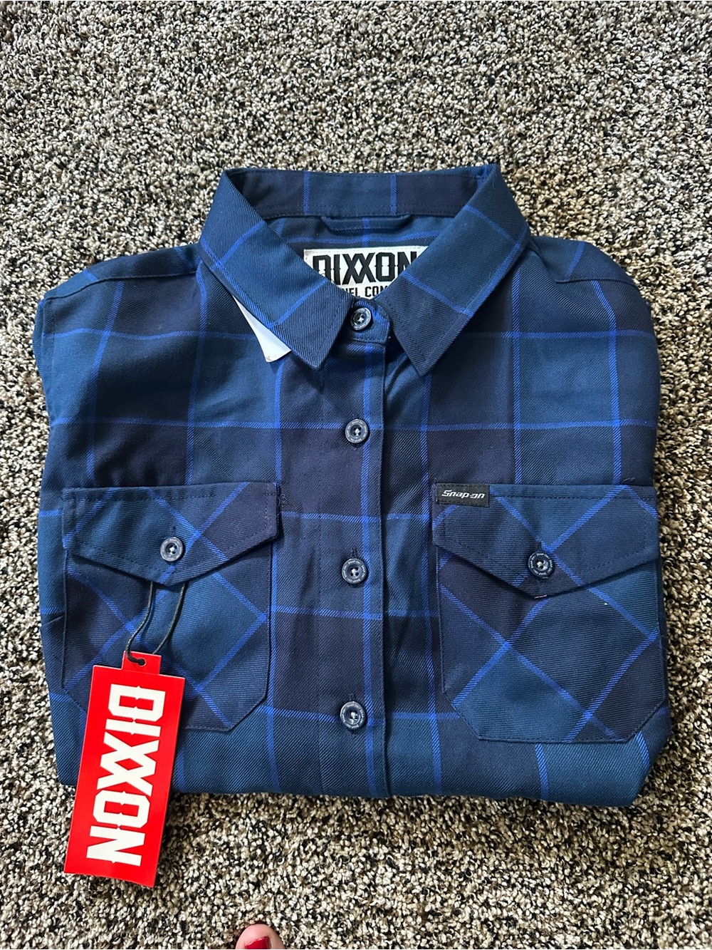 DIXXON Navy & Electric Blue Windowpane Work Shirt “ limited edition” snap on.